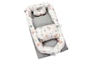 SEHAUSEU Kuschelnest Bettnestchen Babylounge Babykokon Grau mit Decke und Kissen Bild 2