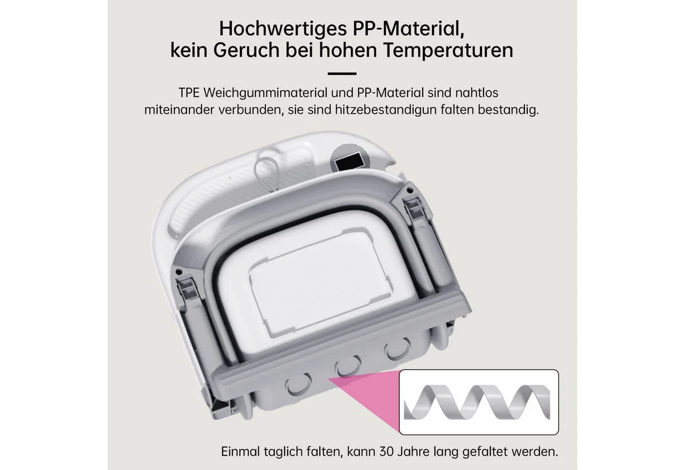 SEHAUSEU Faltbare Babybadewanne mit Thermometer und Kissen - Grün/Rosa - Bild 4