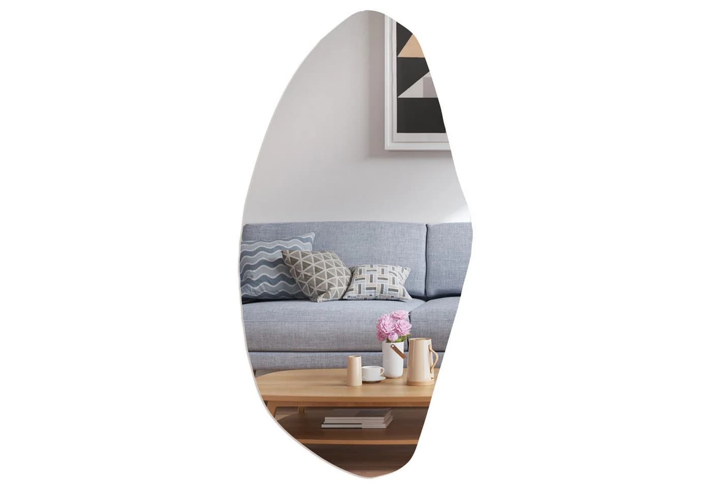 SEHAUSEU Asymmetrischer Wandspiegel Deko Ganzkörper Badspiegel Modern - Bild 2