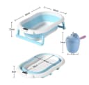 SEHAUSEU Babybadewanne faltbar mit Thermometer, Haarwaschbecher, verstellbarem Kissen-Matratze Bild 1
