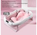 SEHAUSEU Babybadewanne faltbar mit Thermometer, Haarwaschbecher, verstellbarem Kissen Bild 4