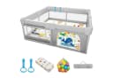 SEHAUSEU Laufgitter Laufstall Baby Krabbelgitter mit Spielmatte Bild 2