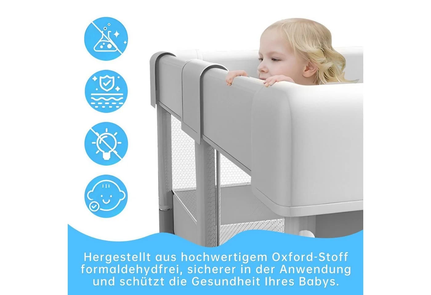 SEHAUSEU Laufgitter Laufstall Baby Krabbelgitter mit Spielmatte - Bild 4