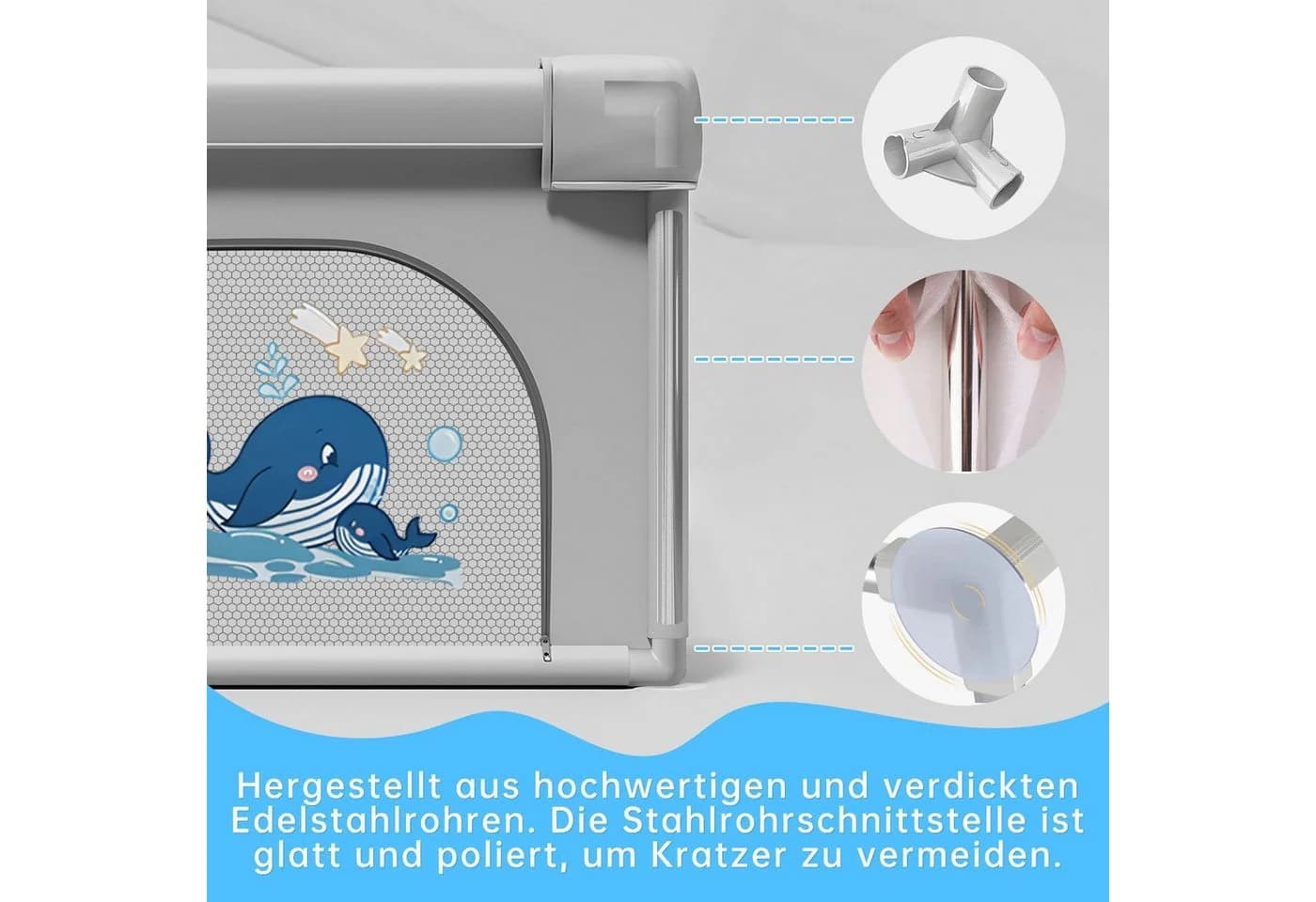 SEHAUSEU Laufgitter Laufstall Baby Krabbelgitter mit Spielmatte - Bild 5