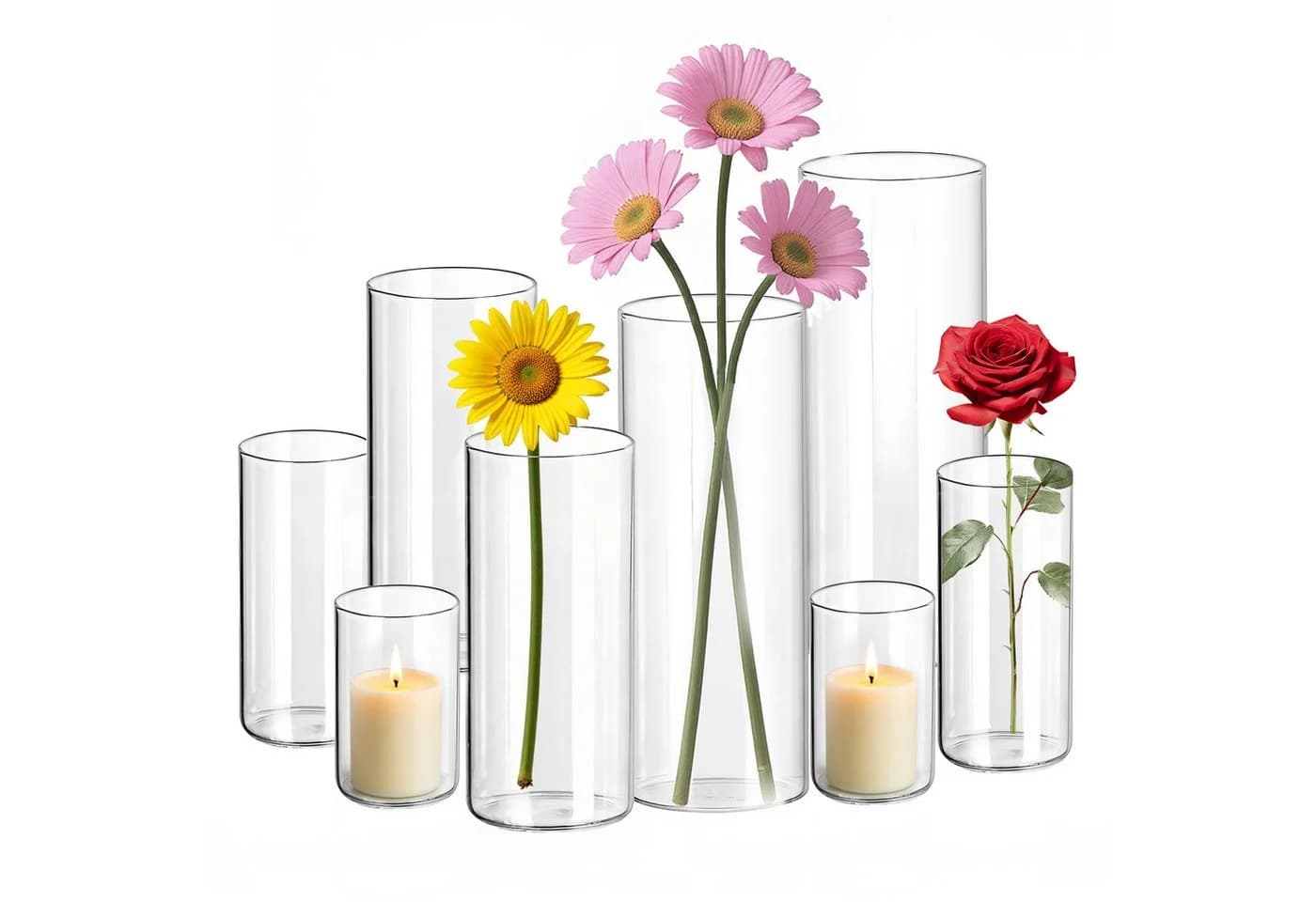 SEHAUSEU Glasvase Set Transparent Deko - Bild 2