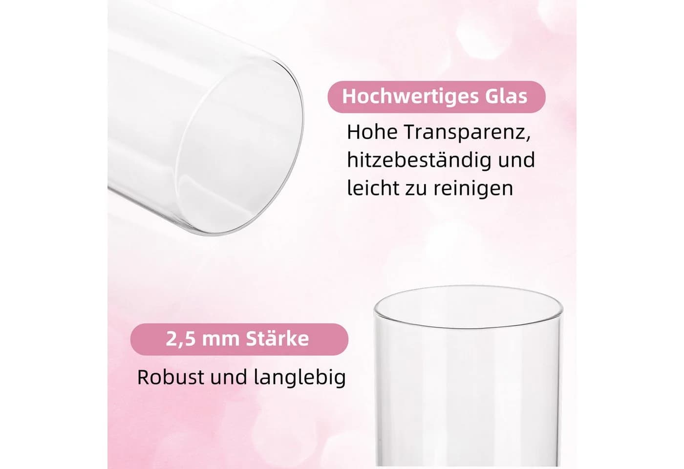 SEHAUSEU Dekovase Glas Blumenvase Set 10 St transparent - Bild 3