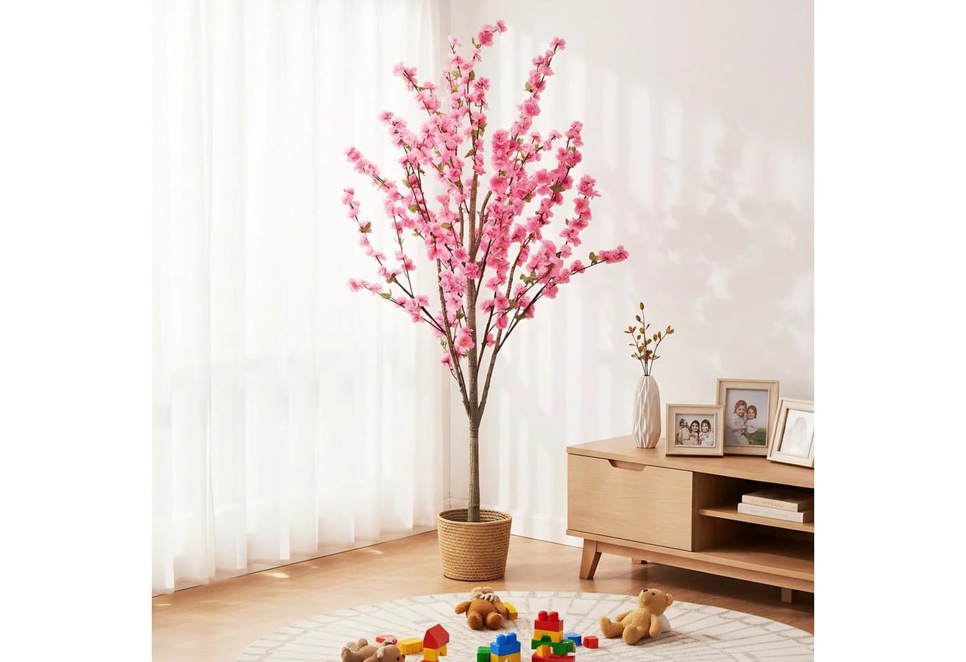 Kunstbaum Kirschblütenbaum 150 cm Rosa SEHAUSEU - Bild 5