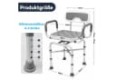 SEHAUSEU Dusch- und Badhocker 360° drehbar höhenverstellbar mit Lehne Bild 1