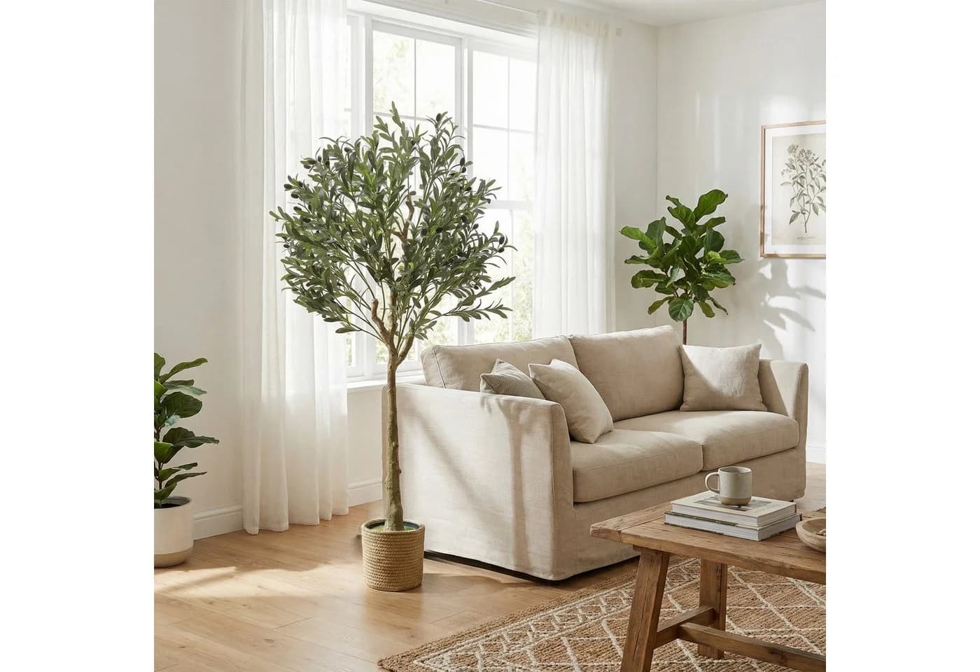Kunstbaum Kunstpflanzen groß Olivenbaum künstliche Pflanze 150 cm/180 cm SEHAUSEU - Bild 4