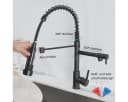 SEHAUSEU Küchenarmatur Wasserhahn Schwarz/Silber Edelstahl Bild 4