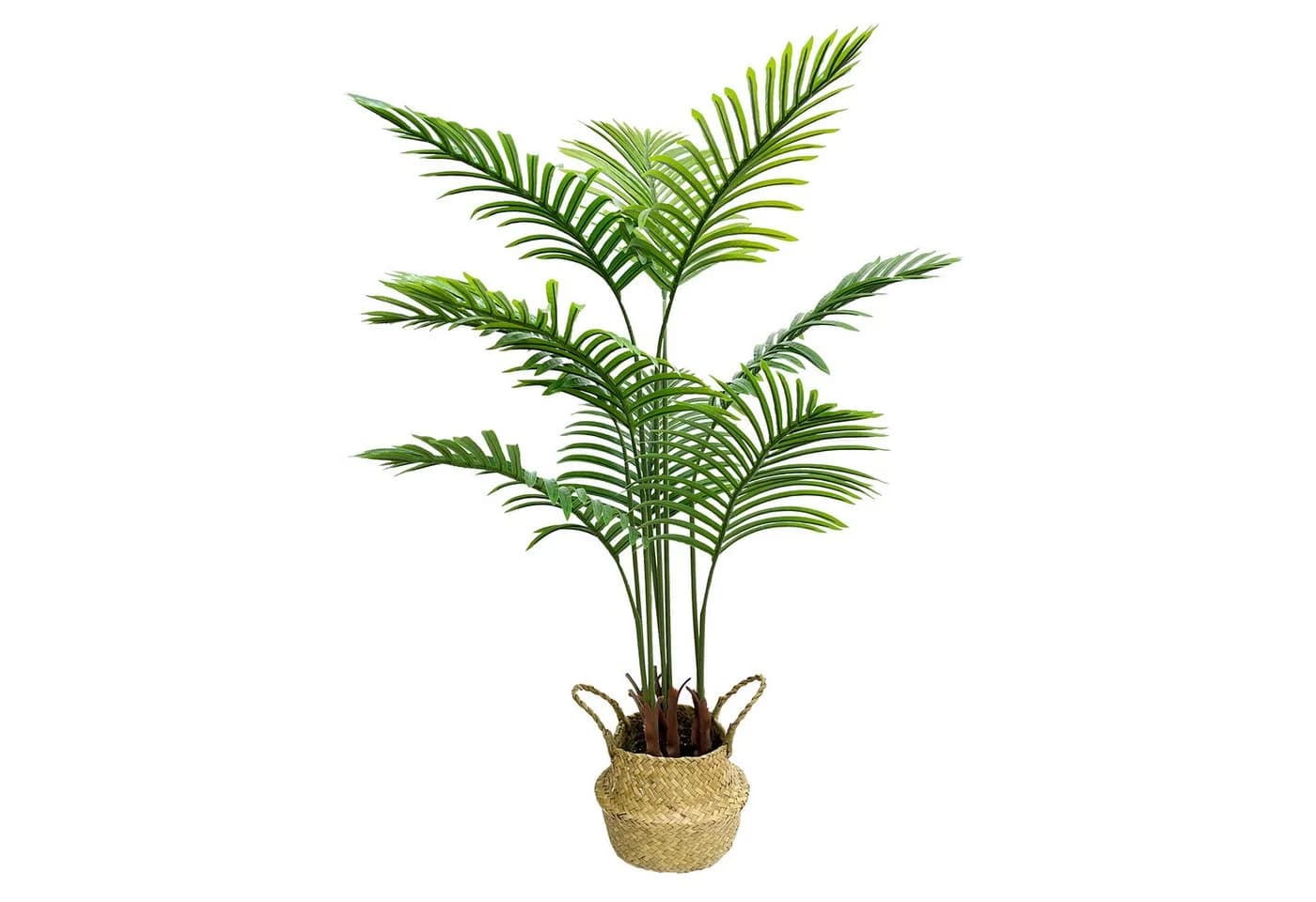 SEHAUSEU Künstliche Palme 120 cm Grün mit Bambuskorb - Bild 2