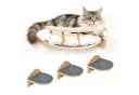 SEHAUSEU Katzen-Kletterwand 4-tlg. Beige mit Liegeschale Bild 2