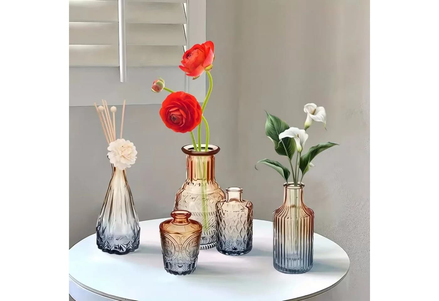 SEHAUSEU Dekovase Glas Set 10 St. Verlaufsfarben Klein - Bild 5