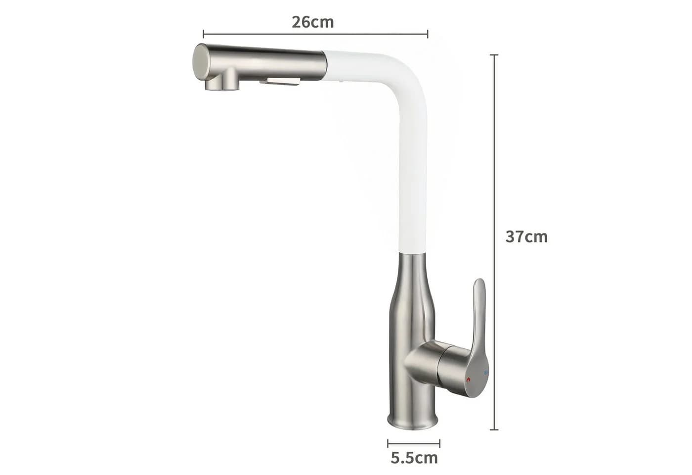 SEHAUSEU Küchenarmatur ausziehbar mit Brause Edelstahl Schwarz/Weiß