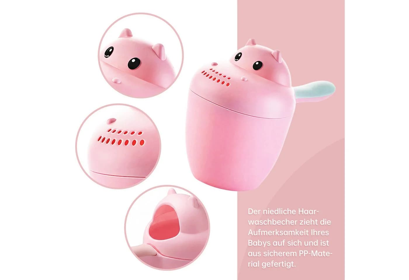 SEHAUSEU Babybadewanne mit Gestell Rosa Grau - Bild 5