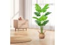 SEHAUSEU Monstera Kunstpflanze 120 cm Grün mit Bambuskorb Bild 5