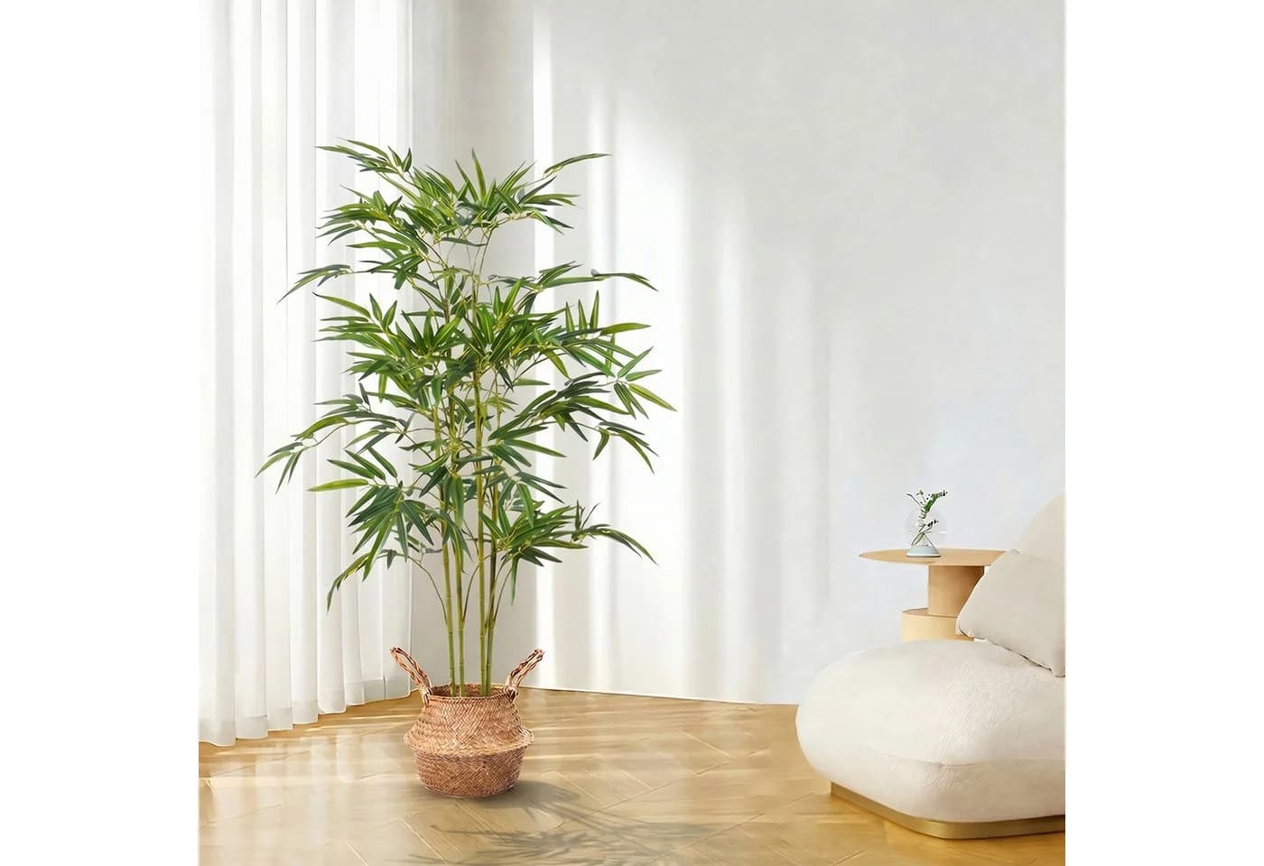 SEHAUSEU Kunstbaum Bambus 120 cm Grün Kunststoff - Bild 4