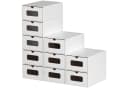 Clanmacy Schuhbox 10er Set Weiß Stapelbar mit Sichtfenster Bild 2