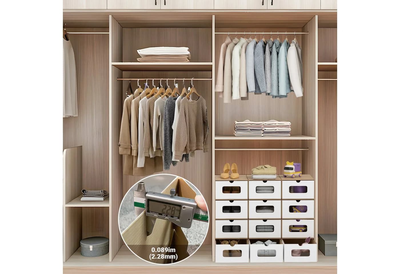 Clanmacy Schuhboxen 20er Set Weiß Stapelbar mit Sichtfenster - Bild 4