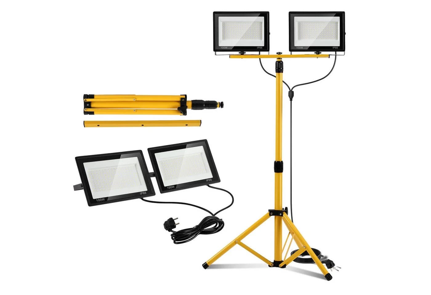 Clanmacy Flutlichtstrahler 100W LED Baustrahler Kaltweiß - Bild 2