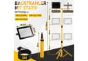 Clanmacy LED Flutlichtstrahler 200W mit Stativ IP66 Schwarz/Gelb Bild 1