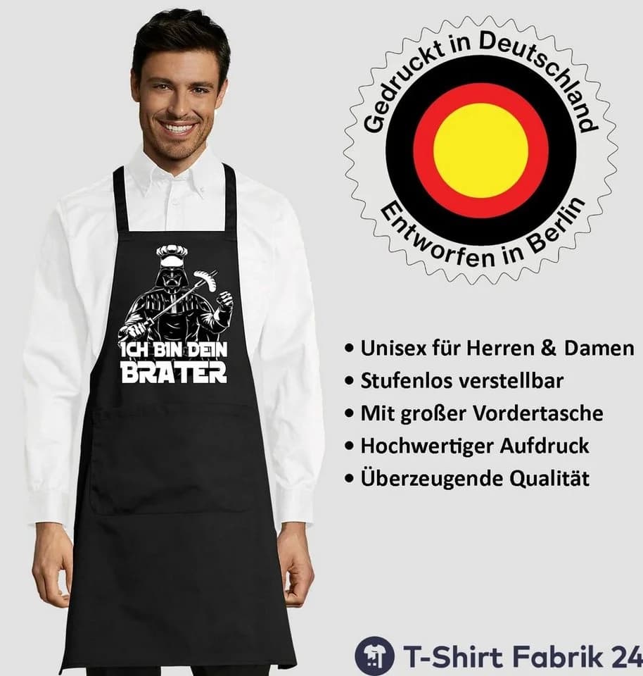 Youth Designz Grillschürze Herren Schwarz ICH BIN DEIN BRATER - Bild 3