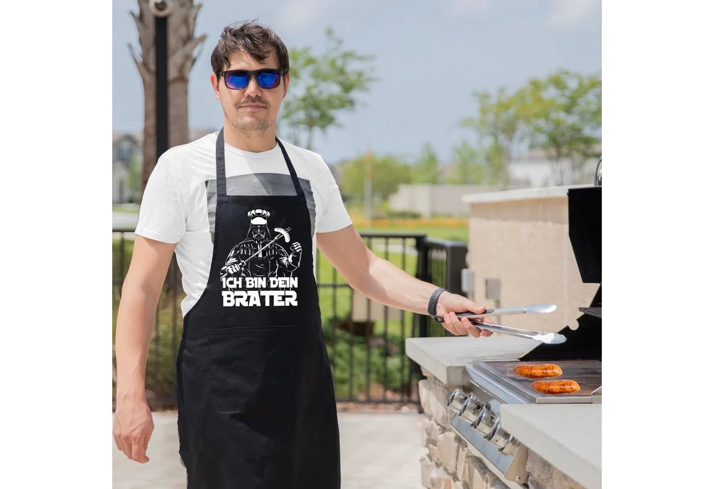Youth Designz Grillschürze Herren Schwarz ICH BIN DEIN BRATER - Bild 4