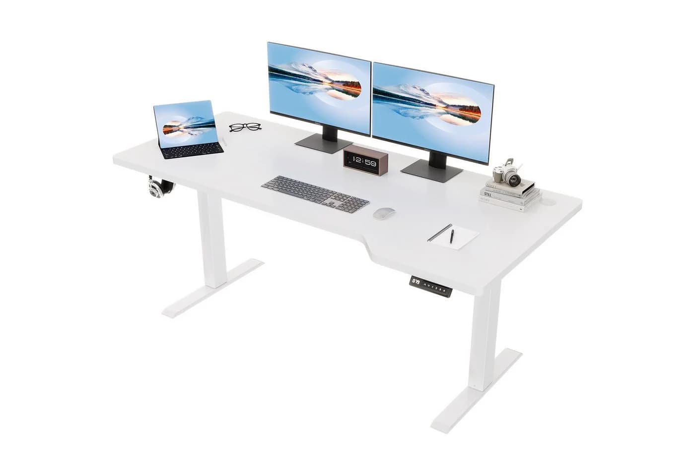 HOMALL Elektrischer Höhenverstellbarer Schreibtisch Weiß Ergonomisch - Bild 2