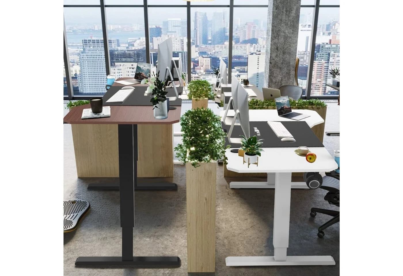 HOMALL Elektrischer Höhenverstellbarer Schreibtisch Weiß Ergonomisch - Bild 4