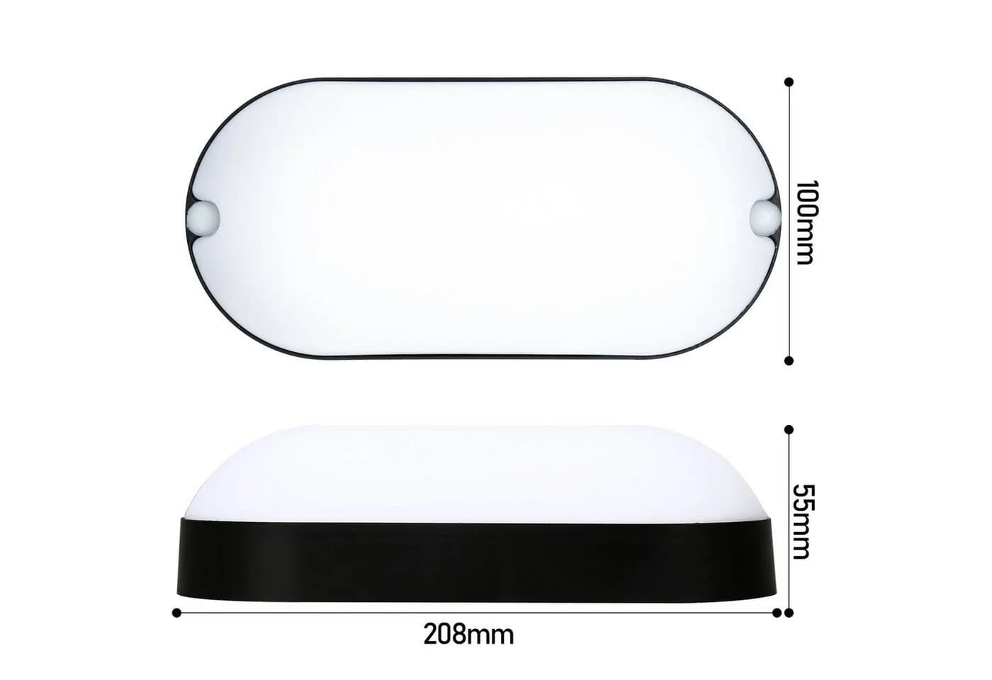 Clanmacy LED Wandleuchte 2er Set Schwarz/Weiß IP54 Wasserdicht
