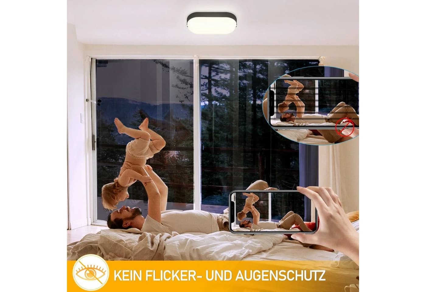Clanmacy LED Wandleuchte 2er Set Schwarz/Weiß IP54 Wasserdicht - Bild 3
