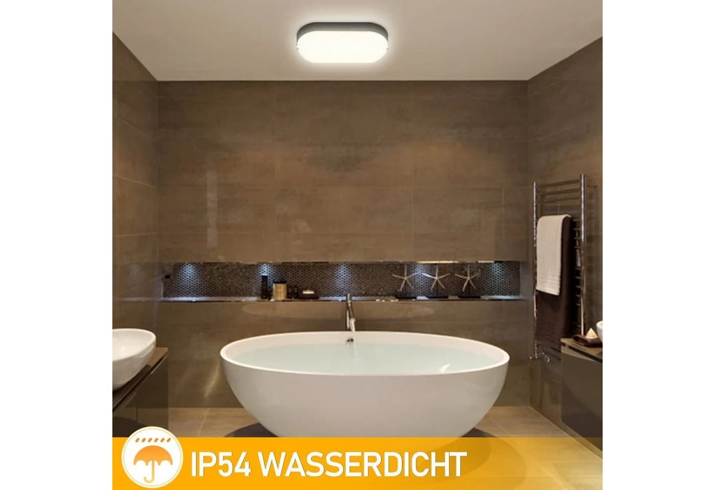 Clanmacy LED Wandleuchte 2er Set Schwarz/Weiß IP54 Wasserdicht - Bild 5