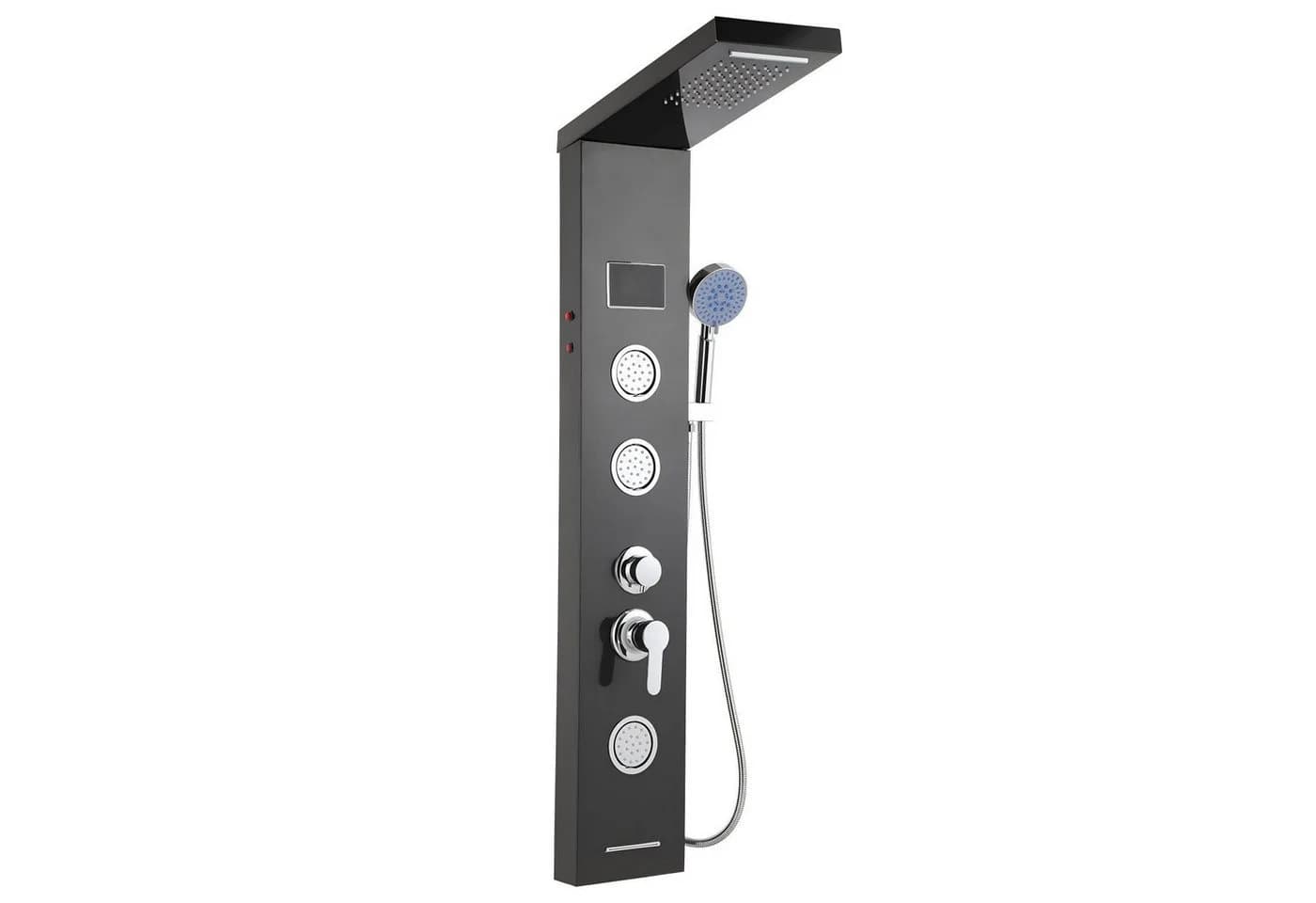 Clanmacy Duschsystem Duschpaneel Edelstahl 5 Funktionen LED - Bild 2