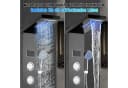 Clanmacy Duschsystem Duschpaneel Edelstahl 5 Funktionen LED Bild 4