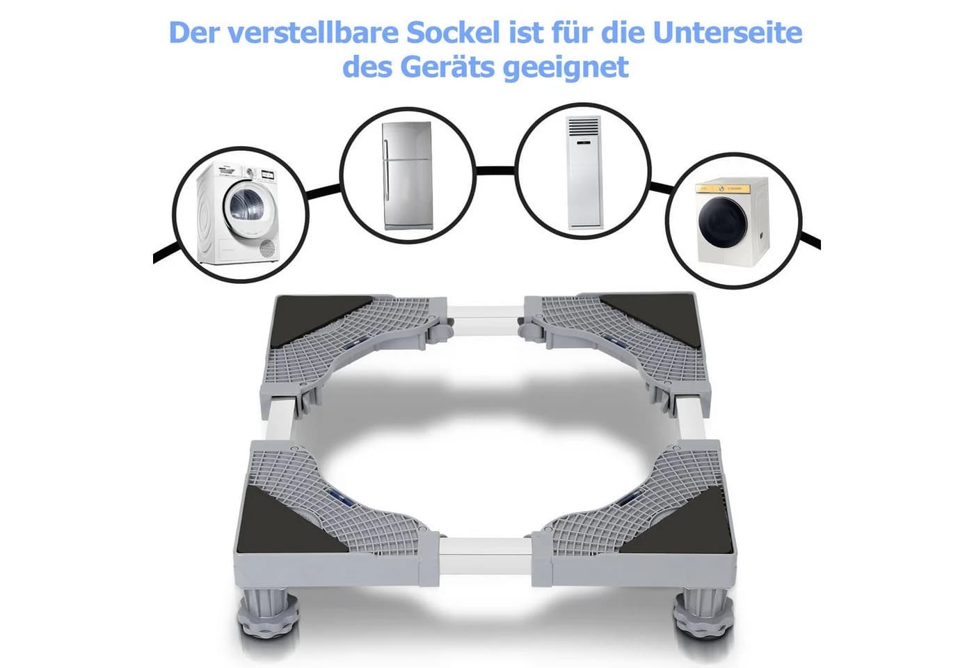 Clanmacy Waschmaschinenuntergestell Verstellbar für Trockner 41-66cm - Bild 3