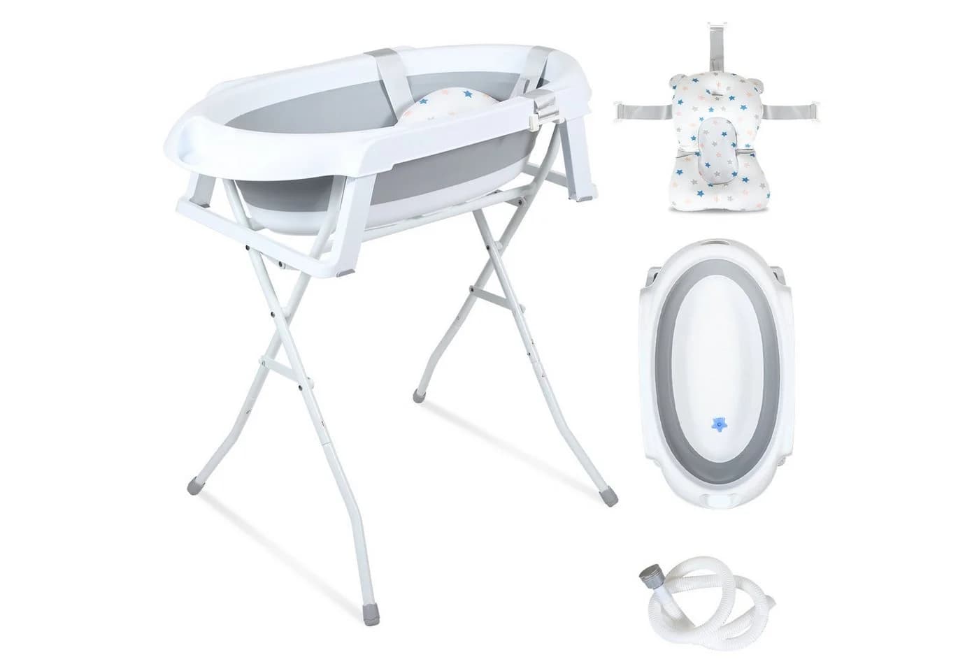 Clanmacy Faltbare Babybadewanne mit Ständer & Temperaturanzeige - Bild 2