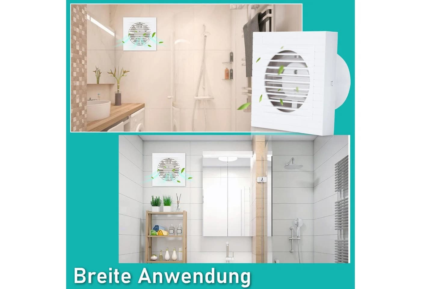 Clanmacy Wandventilator Badlüfter 100/150mm Weiß Mit Rückflussleitblech - Bild 5