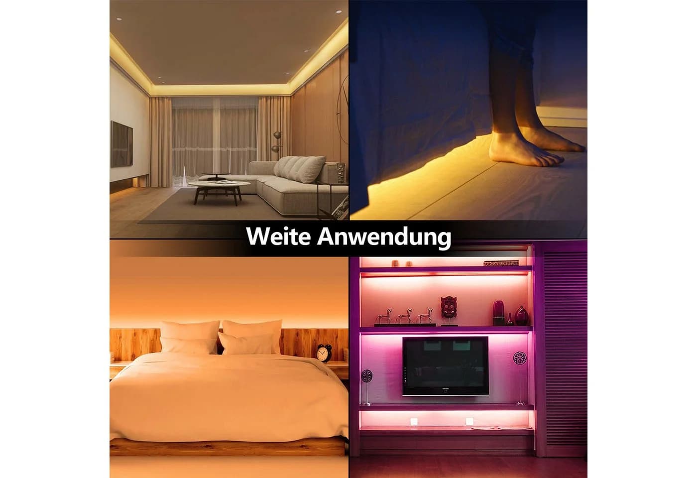 Clanmacy RGB LED Streifen 5050 SMD mit Fernbedienung dimmbar - Bild 4