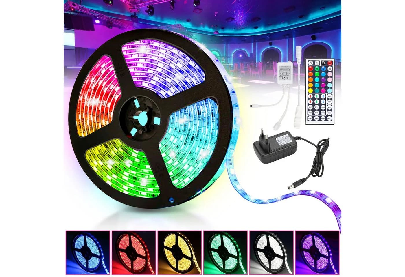 Clanmacy RGB LED Streifen 5050 SMD mit Fernbedienung - Bild 2