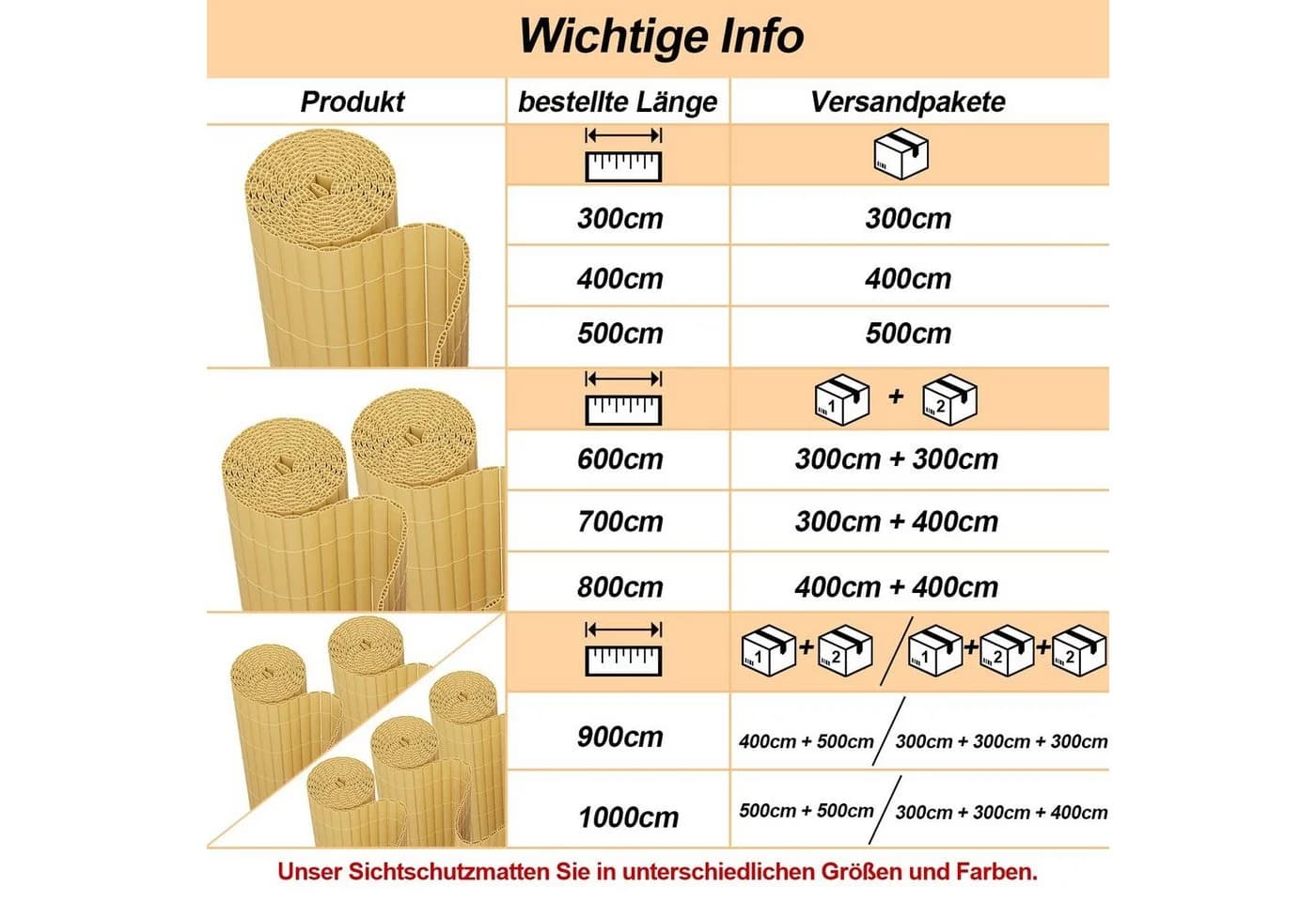 Clanmacy PVC Sichtschutzmatte UV-beständig Wasserdicht Balkonsichtschutz
