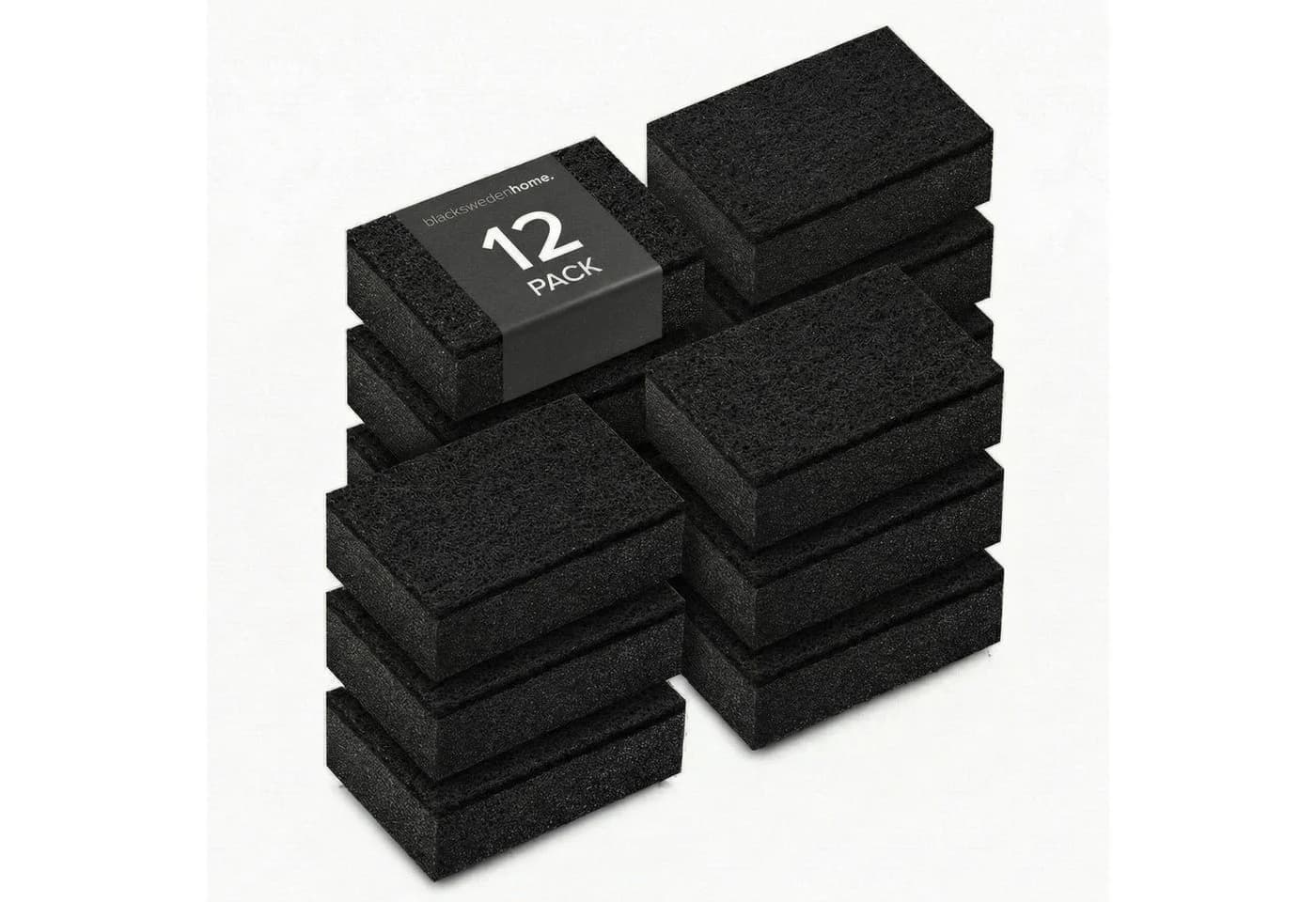 blackswedenhome Geschirrschwamm 12er Set Schwarz PU-Schaum Scheuervlies - Bild 2