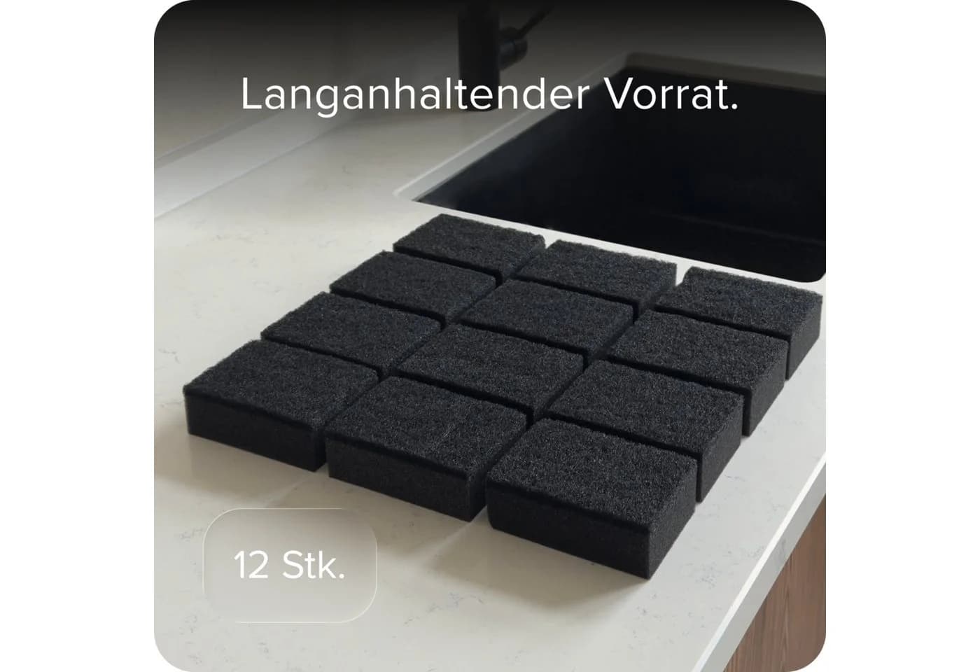 blackswedenhome Geschirrschwamm 12er Set Schwarz PU-Schaum Scheuervlies - Bild 3