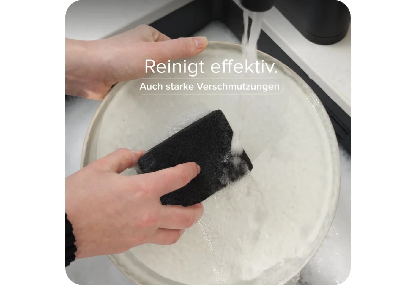 blackswedenhome Geschirrschwamm 12er Set Schwarz PU-Schaum Scheuervlies - Bild 4
