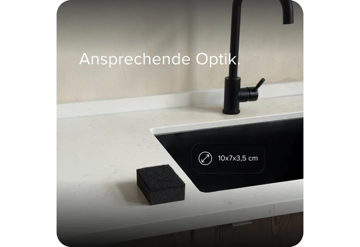 blackswedenhome Geschirrschwamm 12er Set Schwarz PU-Schaum Scheuervlies - Bild 5