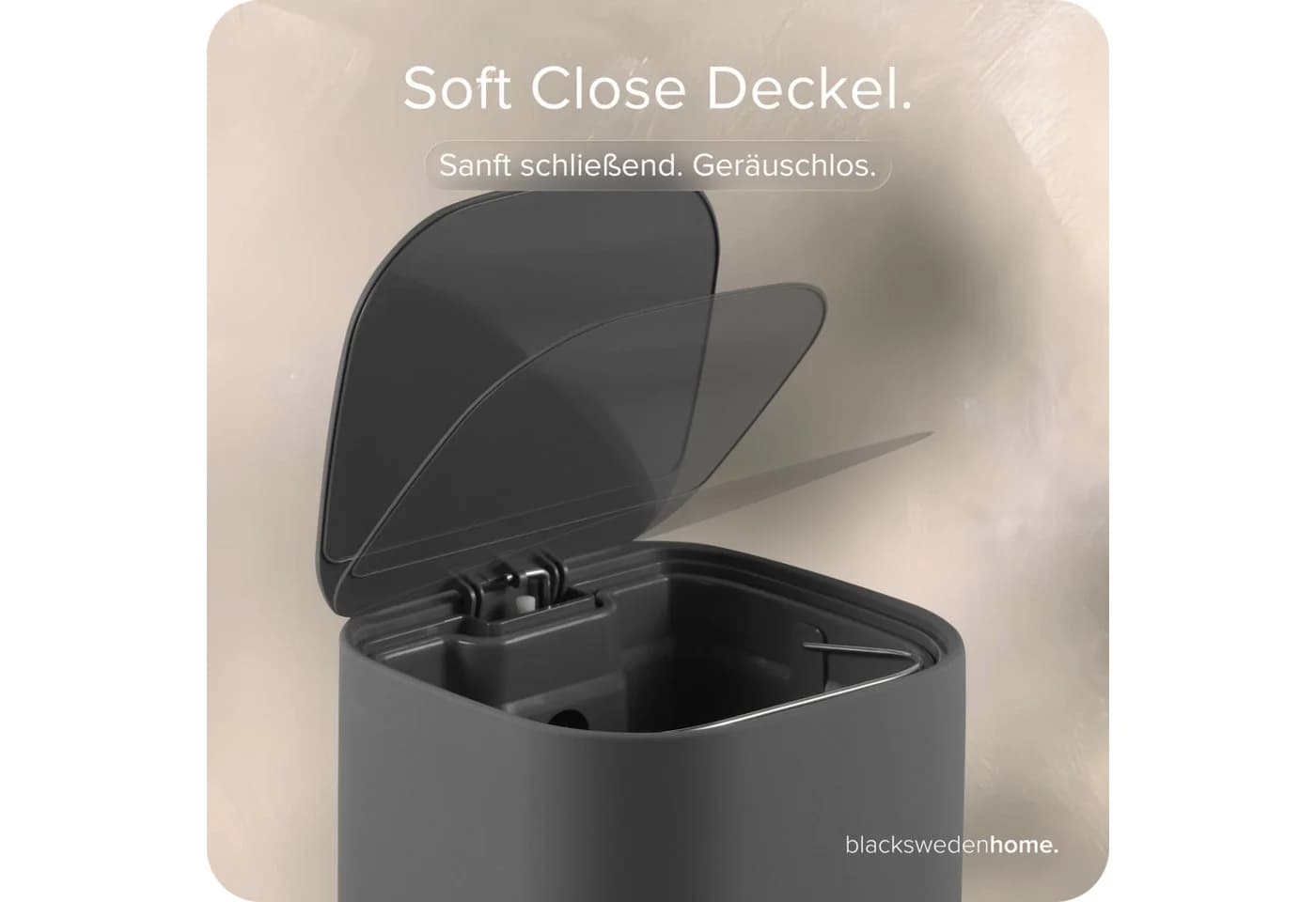 blackswedenhome Mülleimer Bad 5L Softclose Grau - Bild 3