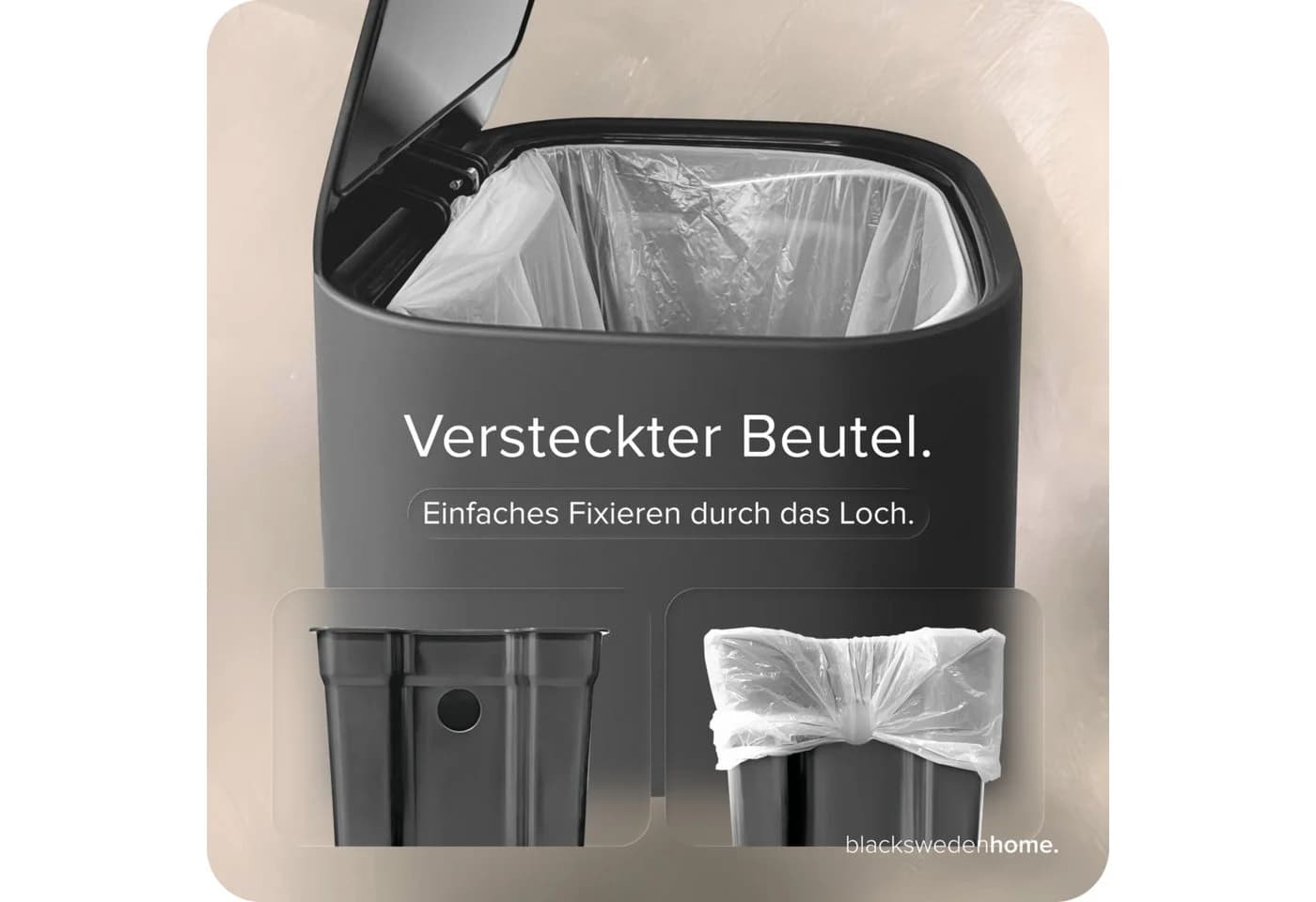 blackswedenhome Mülleimer Bad 5L Softclose Grau - Bild 5