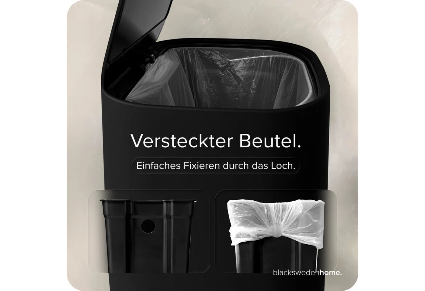 blackswedenhome Mülleimer Bad 5L Schwarz Softclose - Bild 5