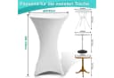 Clanmacy Stehtischhussen 5er Stretch Tischhussen Ø60-80cm Weiß Bild 1