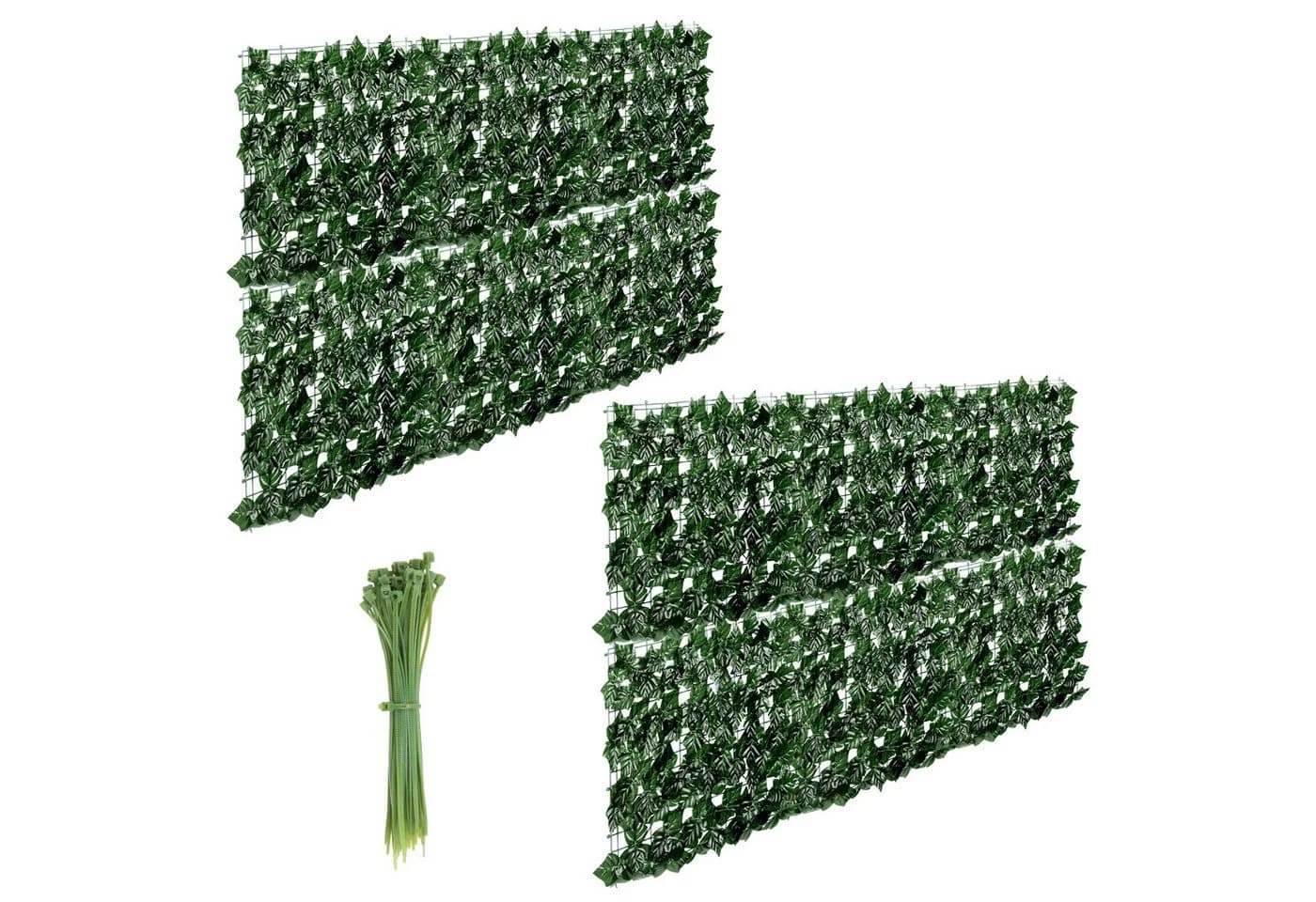 Clanmacy Balkonsichtschutz Grün 3m Efeu-Hecke - Bild 2