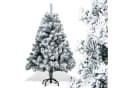 Clanmacy Künstlicher Weihnachtsbaum 120cm mit Metallständer und Beflockung Bild 2